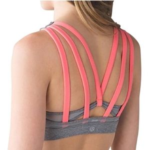 Lululemon Gray Energy Exhale Sports Bra Size 4